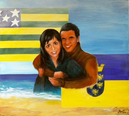 "LIEBE KENNT KEINE GRENZEN". Für meine Tochter und ihren brasilianischen Ehemann zur Hochzeit. 